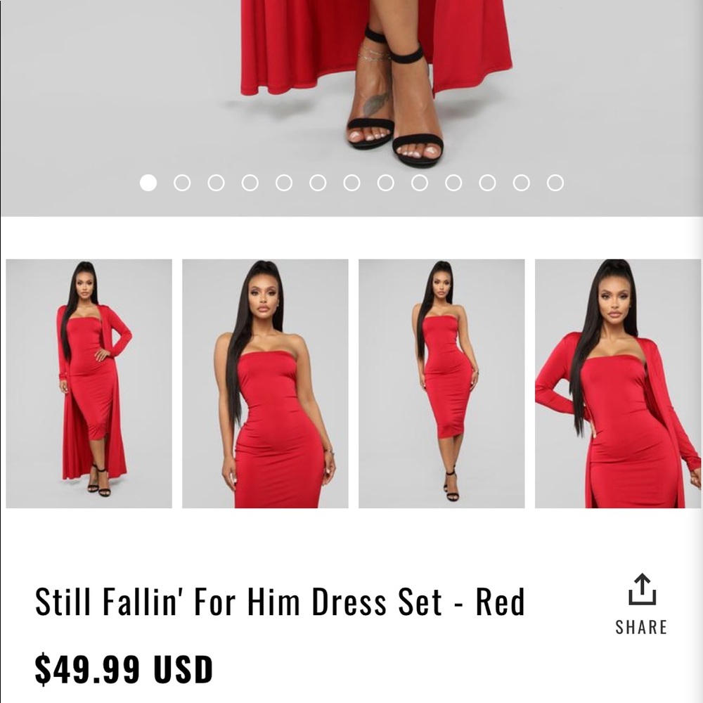 red FN dress